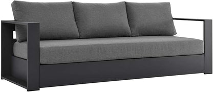 Modway Tahoe Aluminum Outdoor Patio Sofa in Gray Charcoal