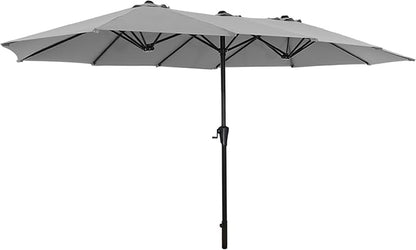 SUPERJARE 13FT Outdoor Umbrella for Patio, Double sided Pool Umbrellas with Fade Resistant Canopy, Large Table Umbrella for Deck, Market, Backyard - Gray