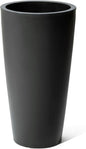 Step2 Tremont Tall Round Tapered Planter, 28" Tall, Indoor/Outdoor Plants, Efficient Drainage, Durable Resin, Onyx Black
