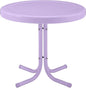 Crosley Furniture Griffith Weather Resistant Retro Metal Outdoor Side Table for Patio, Deck, Porch, Lavender Gloss