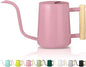 Watering Can Indoor Plants, 35oz Small Indoor Stainless Steel Metal Watering Can Modern Decorative Watering Pot with Long Spout for Indoor House Plant Bonsai Garden Flowers (Pink)