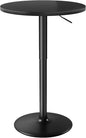 Flamaker Round Bistro Pub Table 23.6 Inch Height Adjustable 360° Swivel Bar Table Metal Base for Pub, Dining Room, Party (1, Full Black)