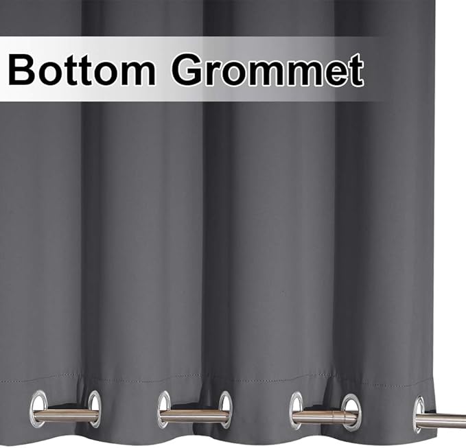 NICETOWN Blackout Outdoor Patio Curtain & Drape Waterproof, Top and Bottom Rustproof Grommets Heavy Weight Windproof Sunlight Blocking Keep Privacy for Yard/Pergola, 1 Piece, W84 x L84, Grey