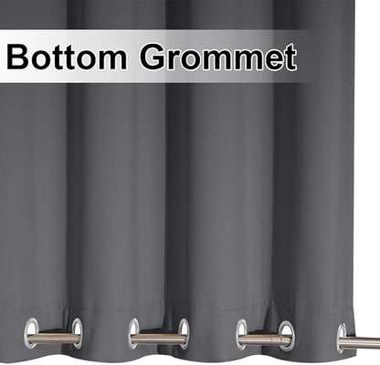 NICETOWN Outdoor Curtain for Patio Waterproof 108" Length, Windproof Thermal Insulated Rustproof Top and Bottom Grommet Fixed Blackout Outdoor Drape for Public Space/Wedding, Grey, 1 Panel, 100" W
