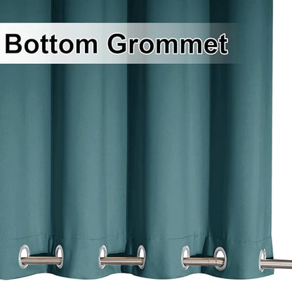 NICETOWN 2 Panels Outdoor Curtains for Patio Waterproof & Windproof, Thermal Insulated Rustproof Top and Bottom Grommet Blackout Outdoor Curtain Drapes for Pergola, W52 by L95, Teal