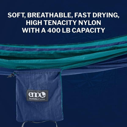 ENO, Eagles Nest Outfitters DoubleNest Lightweight Camping Hammock, 1 to 2 Person, Special Edition Colors, ATC