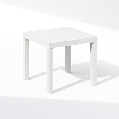 Furinno Classic Coffee Table, Square Modern Coffee Table with Triple Thick Tabletop, Simple Side Table with 4 Legs, for Living Room, Bedroom, Home Office, White