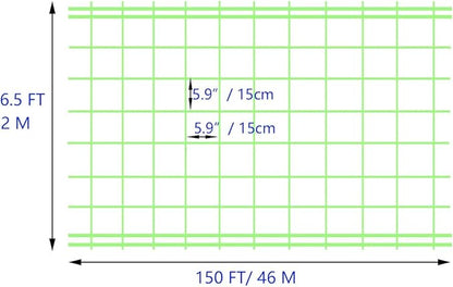 Green Polypropylene Garden Trellis Netting 6.5x100 ft, Heavy Duty Plant Support Net for Climbing Vegetables, Fruits & Flowers
