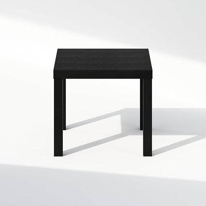 Furinno Classic Coffee Table, Square Modern Coffee Table with Triple Thick Tabletop, Simple Side Table with 4 Legs, for Living Room, Bedroom, Home Office, Black