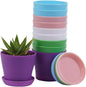 TDHDIKE 10 Pcs Plastic Planters Indoor Pots, Mini Flower Seedlings Nursery Flower Pot with Pallet, Modern Decorative Gardening Containers
