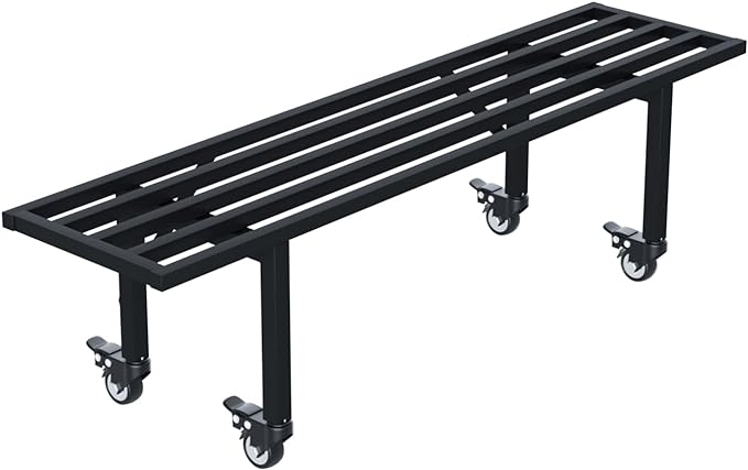 Zhongma One Tier Metal Plant Stand with Wheels,(35.43 L x 8.66 W x 10.3 H) Heavy Duty Plant Holder for Home, Window,Garden, Plant Lovers, Display Stand