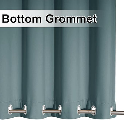 NICETOWN 2 Panels Greyish Blue Outdoor Curtains for Patio Waterproof, Sunlight Block Rustproof Grommet Top & Bottom Windbreak Thick Enough Keep Sun/Rain Out for Deck, W52 x L108, 2 Panels
