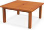 Tangkula Patio Coffee Table with Umbrella Hole, 35.5 Inches Outdoor Solid Square Wood Side Table with Slatted Tabletop & Teak Oil Finish, for Yard, Balcony, Deck