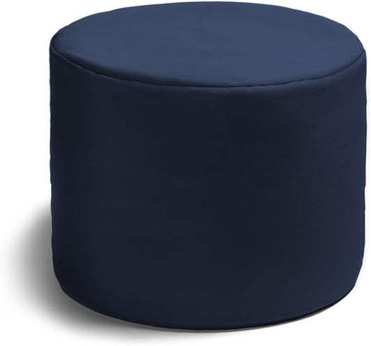 Jaxx Spring Indoor/Outdoor Bean Bag Pouf Ottoman, Navy