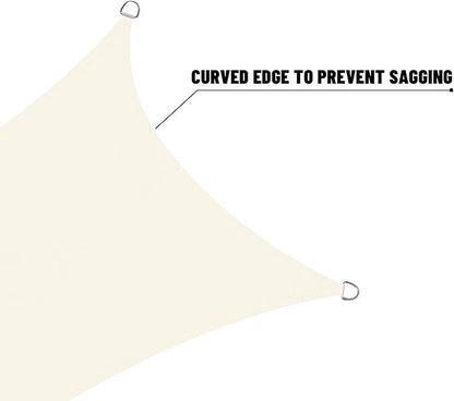 LOVE STORY Right Triangle 12'x14'x18.4' Waterproof Sun Shade Sail Canopy UV Block for Outdoor Patio Backyard Carport,Cream(We Make Custom Size)