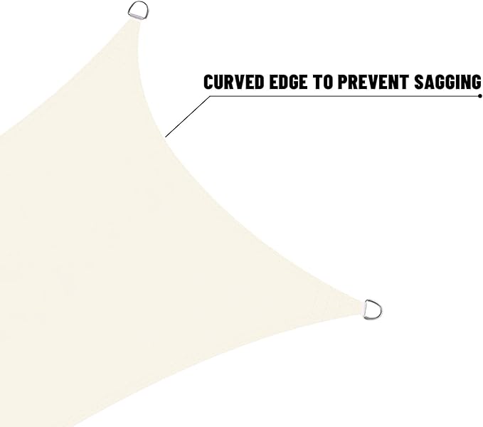 LOVE STORY Rectangle 5'x9' Waterproof Sun Shade Sail Canopy UV Block for Outdoor Patio Backyard Carport,Cream(We Make Custom Size)