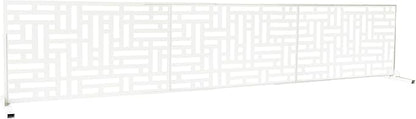 Oakland Living 6 ft. X 4 ft. White Freestanding Metal Privacy Screen Room Divider
