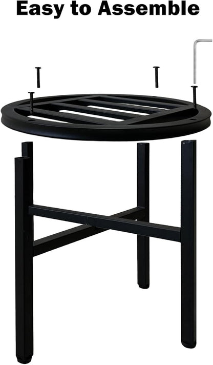 Plant Stand Indoor Outdoor,13 Inch Tall Metal Plant Stands Riser,Heavy Duty Wrought Iron Pedestal Holders for Large Flower Pot,Outside Rust-Proof Black Flower Display Shelf for Patio,1-Pack