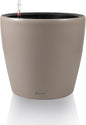 Dexceder 11x10 Inches Self Watering Planter Indoor Outdoor, Inner Pot Design, Thickened Table Flower Plant Pot with Water Level Indicator (Taupe Matte)