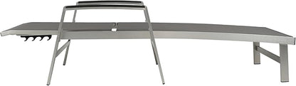 Christopher Knight Home Patio Aluminum Chaise Lounge, Adjustable Mesh Chaise Lounge, 5 Position Backrest Recliner, Lounge Chair with Armrest, Ourdoor Deep Seating Lounge for Poolside Backyard, Grey