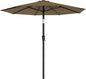 AreShark 9 FT Patio Umbrella for Outdoor, Outdoor Table Umbrella with Push Button Tilt and Crank, Outdoor Patio Umbrellas with 8 Sturdy Ribs for Market, Garden, Pool (Khaki)