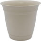The HC Companies Eclipse Round Planter with Saucer - Outdoor & Indoor Plant Pot with Drainage Holes - Lightweight, UV-Resistant Plastic Pots for Plants, Flowers & Herbs (6” Cottage Stone, Pack of 1)