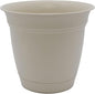 The HC Companies Eclipse Round Planter with Saucer - Outdoor & Indoor Plant Pot with Drainage Holes - Lightweight, UV-Resistant Plastic Pots for Plants, Flowers & Herbs (10" Cottage Stone, Pack of 1)