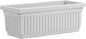 23.5 Inch Terra Roma Rectangular Window Planter Box - Lightweight Plastic Indoor Outdoor Plant Pot with Drainage for Windowsill, Herbs, Flowers, White