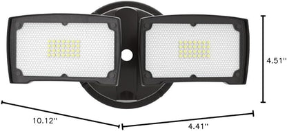 LEPOWER 3000LM LED Flood Light Outdoor, Switch Controlled LED Security Light, 28W Exterior Lights with 2 Adjustable Heads, 5500K, IP65 Waterproof for Garage, Yard, Patio Brown