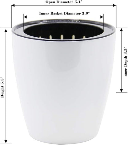 SAND MINE Self Watering Planter White Flower Pot (6, XL)