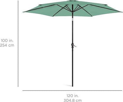 Best Choice Products 10ft Outdoor Table Compatible Steel Polyester Market Patio Umbrella w/Crank and Easy Push Button Tilt
