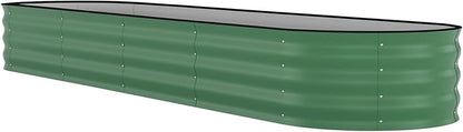 8x2x1.5 ft Galvanized Raised Garden Bed - 18“ Tall Metal Planter Box for Vegetables, Flowers, Herbs, Rust-Resistant Outdoor Garden Box, Easy Assembly Raised Beds for Gardening, Green