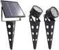 Solar Spot Lights Outdoor Legacy Mini 50X Twin Solar-Powered LED Spotlight (Cool White LED) for Outdoor Garden Yard Landscape Uplight Downlight, Waterproof, Black Finish