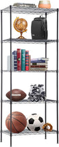 BestOffice | 5-Tier Wire Storage Shelves | 14x24x60 | Black| Heavy-Duty Metal Shelf, Holds Upto 750 lbs | No-Tool Assembly | Ideal for Home & Garage Shelving