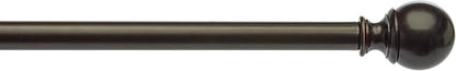 Amazon Basics Adjustable Sturdy Curtain Rod for Windows with Round Finials, Easy Install Hardware, 1-Inch Rod, 72" to 144", Dark Bronze, 1-Pack