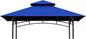 Grill Gazebo Replacement Canopy Top - 5'x8' Outdoor BBQ Tent Roof Cover Double Tiered Outdoor Grill Shelter Fit for Model L-GG001PST-F (Blue)
