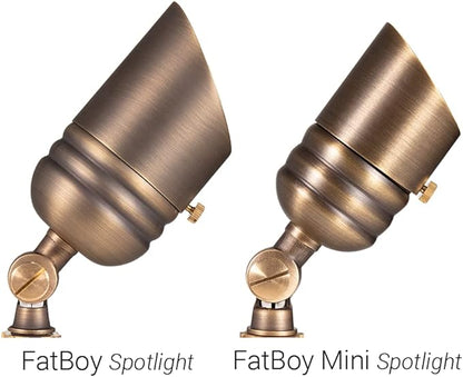 VOLT Fat Boy 12V Brass Outdoor Mini Spotlight (Bronze) for Low Voltage Landscape Lighting of Yard, Lawn, Garden, Patio, Trees & House