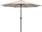 JEAREY 9FT Outdoor Patio Umbrella Market Umbrella with Push Button Tilt and Crank, Outdoor Table Umbrellas 8 Sturdy Ribs UV Protection Waterproof for Garden, Deck, Backyard, Pool (Cream Beige)