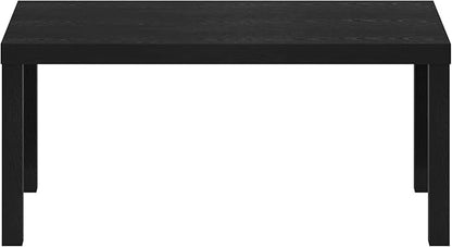Furinno CLASSIC Coffee Table, Modern Rectangle Coffee Table with 1.8" Triple Thick Tabletop, Side Table, Toolless Assembly, for Living Room, Home Office, Black