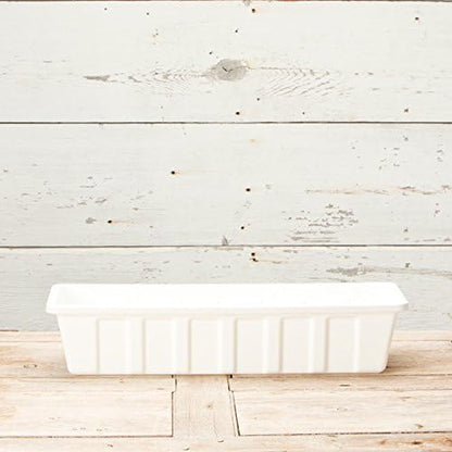 Novelty Poly-Pro Plastic Flower Box Planter, White, 24-Inch