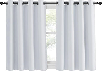 NICETOWN Greyish White Room Darkening Curtain - Window Treatment Thermal Insulated Grommet Room Darkening Curtain/Panel for Bedroom (1 Panel, 52 by 54, Greyish White)