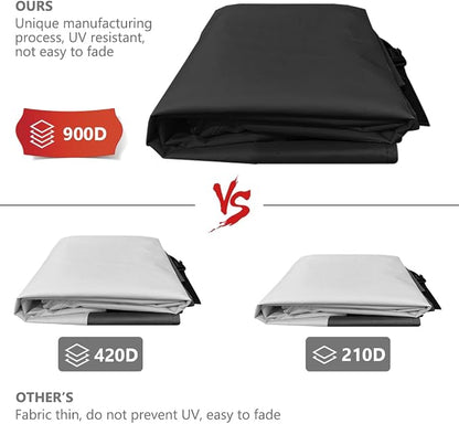 Round Patio Table Cover, 84D x 28H Inch, Waterproof Black Polyester