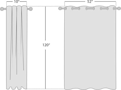 NICETOWN White Room Darkening Curtain 120 inches Long for Living Room - Grommet Solid Thermal Insulated Grommet Light Blocking Window Treatment for Bedroom (1 Panel, W52 x L120)