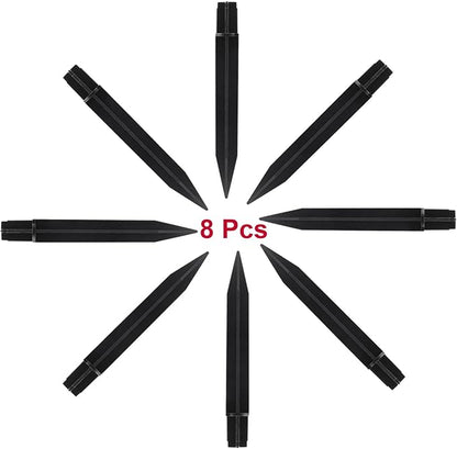Biaungdo 8 Pcs Ground Spike, 8.25 Inch Black Reinforced Plastic Ground Spikes ABS Lights Replacement Stakes Yard Stakes for Solar Pathway Torch Garden Lights