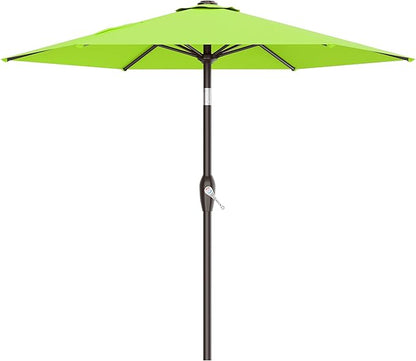 AreShark 7.5FT Patio Umbrella Table Market Umbrella with 6 Sturdy Ribs, Button Tilt/Crank Heavy-Duty Round Outdoor Umbrellas for Garden, Deck, Backyard,and Pool, Apple Green