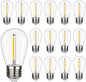 Shatterproof LED String Lights, Waterproof, Warm White 2200K, 70LM, E26 Base - 15 Pack