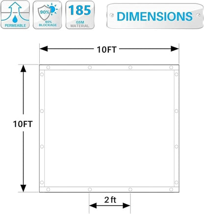 90% Shade Cloth Sun Shade Fabric Privacy Screen Shade Cover for Patio Garden Pergola Shade Cover Canopy with Gromments
