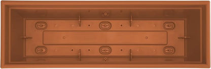 Bloem Dayton 24" Terra Cotta Recycled Plastic Rectangle Window Box Planter with Saucer Tray for Indoor and Outdoor Gardening