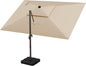9' X 12' Cantilever Outdoor Patio Umbrellas Double Top Large Rectangle Umbrella Heavy Duty 360°Rotation Offset Umbrella for Garden Deck Pool Patio,Beige