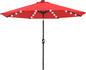 ABCCANOPY Durable Solar Led Patio Umbrellas with 24LED Lights 7.5FT with 6 Sturdy Ribs (Logo Red)